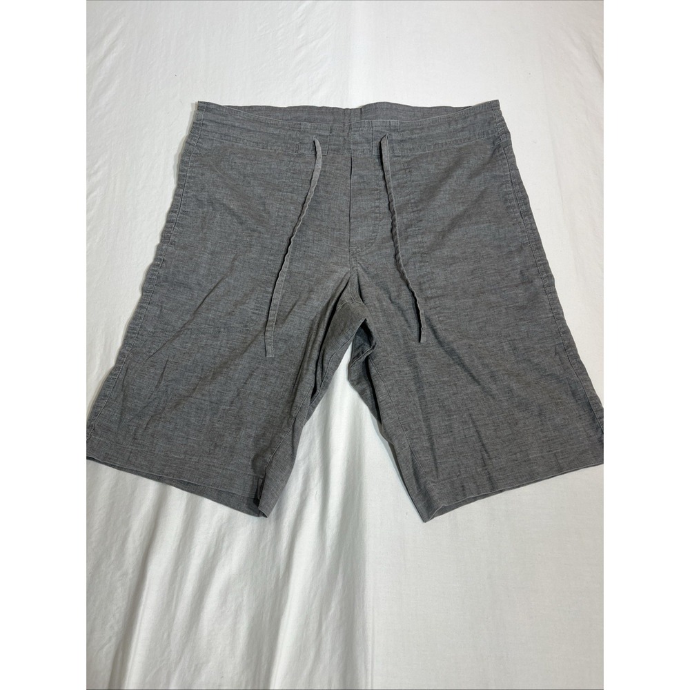 PrAna Outdoor Hiking Hemp Shorts Gray Pockets Drawstring Inseam Size S